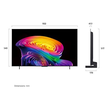 La vue avant de la LG OLED evo AI C6, lancée en 2026, affiche une image de formes multicolores superposées, avec un Noir parfait et une couleur parfaite, ainsi que le badge OLED TV n° 1 au monde pendant 13 ans.